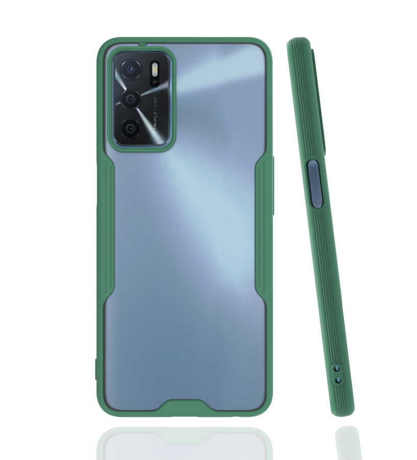 Oppo A16 Kılıf Zore Parfe Kapak Koyu Yeşil