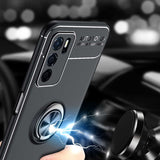 Oppo A16 Kılıf Zore Ravel Silikon Kapak Siyah-Mavi