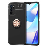 Oppo A16 Kılıf Zore Ravel Silikon Kapak Siyah-Rose Gold
