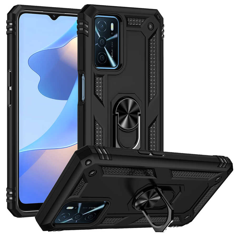 Oppo A16 Kılıf Zore Vega Kapak Siyah