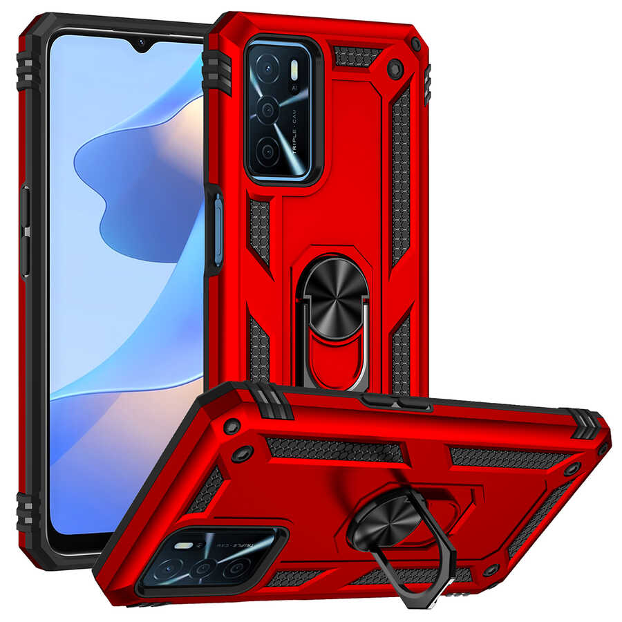 Oppo A16 Kılıf Zore Vega Kapak Kırmızı