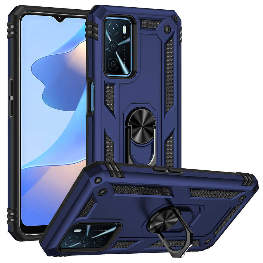Oppo A16 Kılıf Zore Vega Kapak Mavi