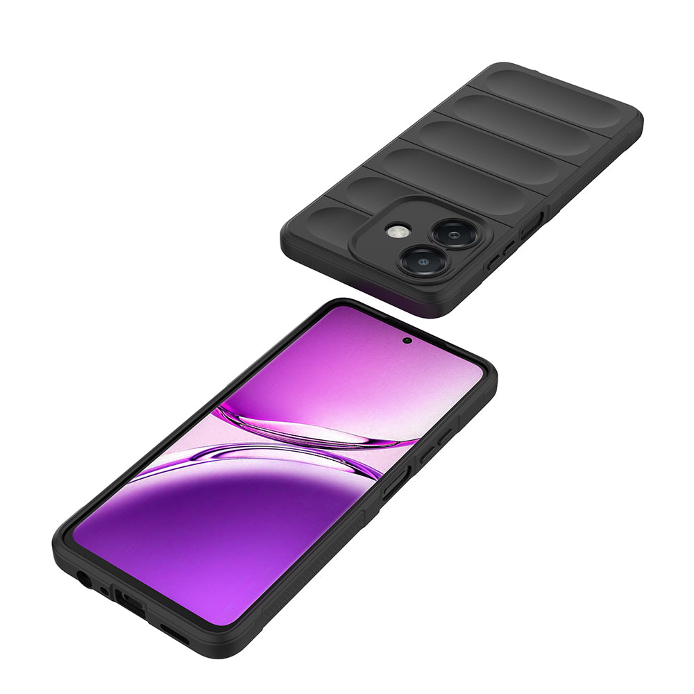 Oppo A3 Kılıf Esnek TPU Oyuklu Arka Yüzey Tasarımlı Zore Etnik Silikon Kapak Koyu Yeşil
