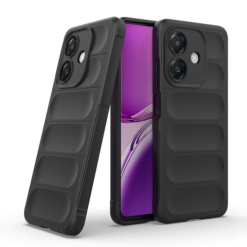 Oppo A3 Kılıf Esnek TPU Oyuklu Arka Yüzey Tasarımlı Zore Etnik Silikon Kapak Siyah