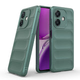 Oppo A3 Kılıf Esnek TPU Oyuklu Arka Yüzey Tasarımlı Zore Etnik Silikon Kapak Koyu Yeşil
