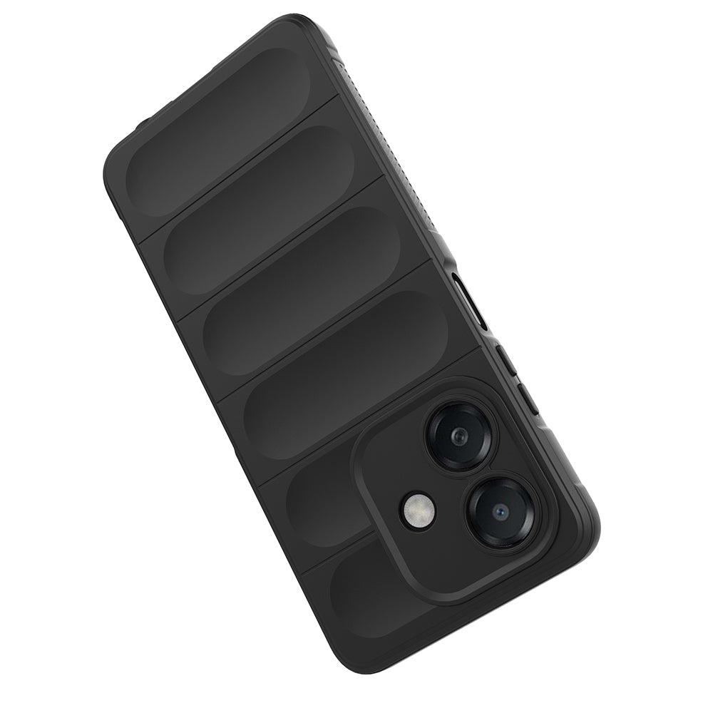 Oppo A3 Kılıf Esnek TPU Oyuklu Arka Yüzey Tasarımlı Zore Etnik Silikon Kapak Siyah