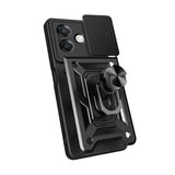 Oppo A3 Kılıf Magnetik Standlı Kamera Korumalı Zore Sürgülü Vega Kapak Mavi