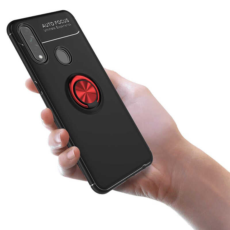 Oppo A31 Kılıf Zore Ravel Silikon Kapak Siyah-Mavi