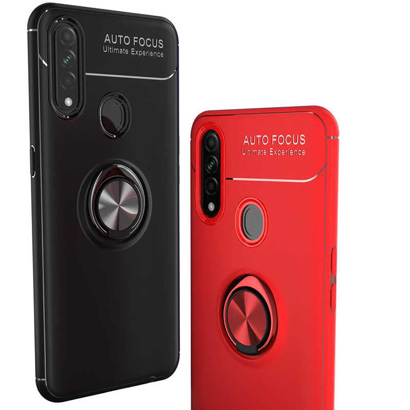 Oppo A31 Kılıf Zore Ravel Silikon Kapak Siyah-Rose Gold