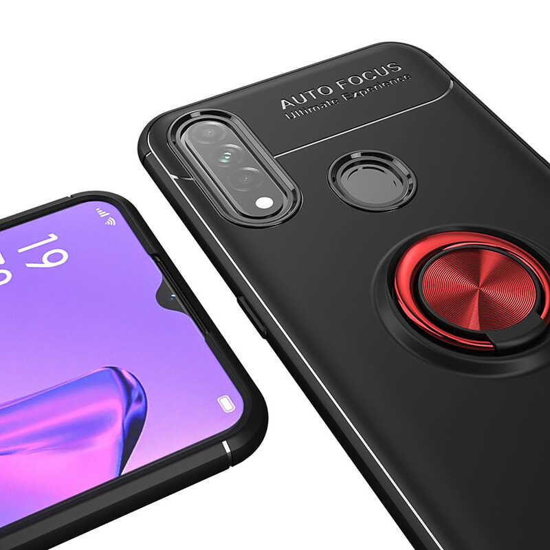 Oppo A31 Kılıf Zore Ravel Silikon Kapak Siyah-Mavi
