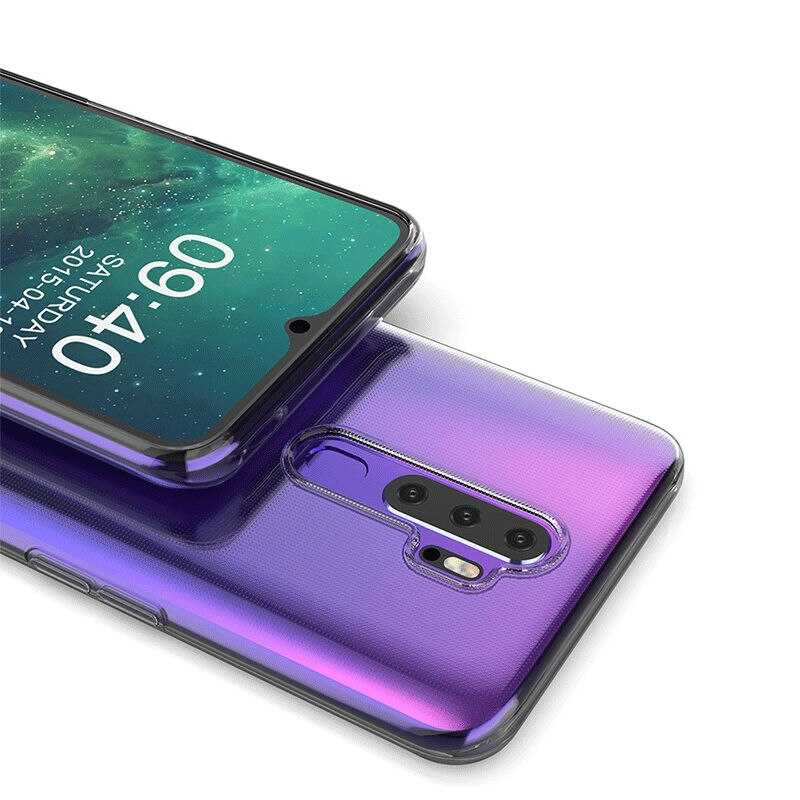 Oppo A5 2020 Kılıf Zore Süper Silikon Kapak Renksiz