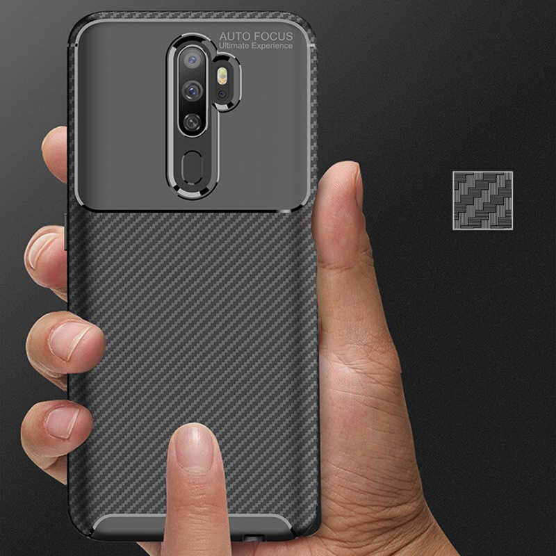 Oppo A5 2020 Kılıf Zore Negro Silikon Kapak Siyah