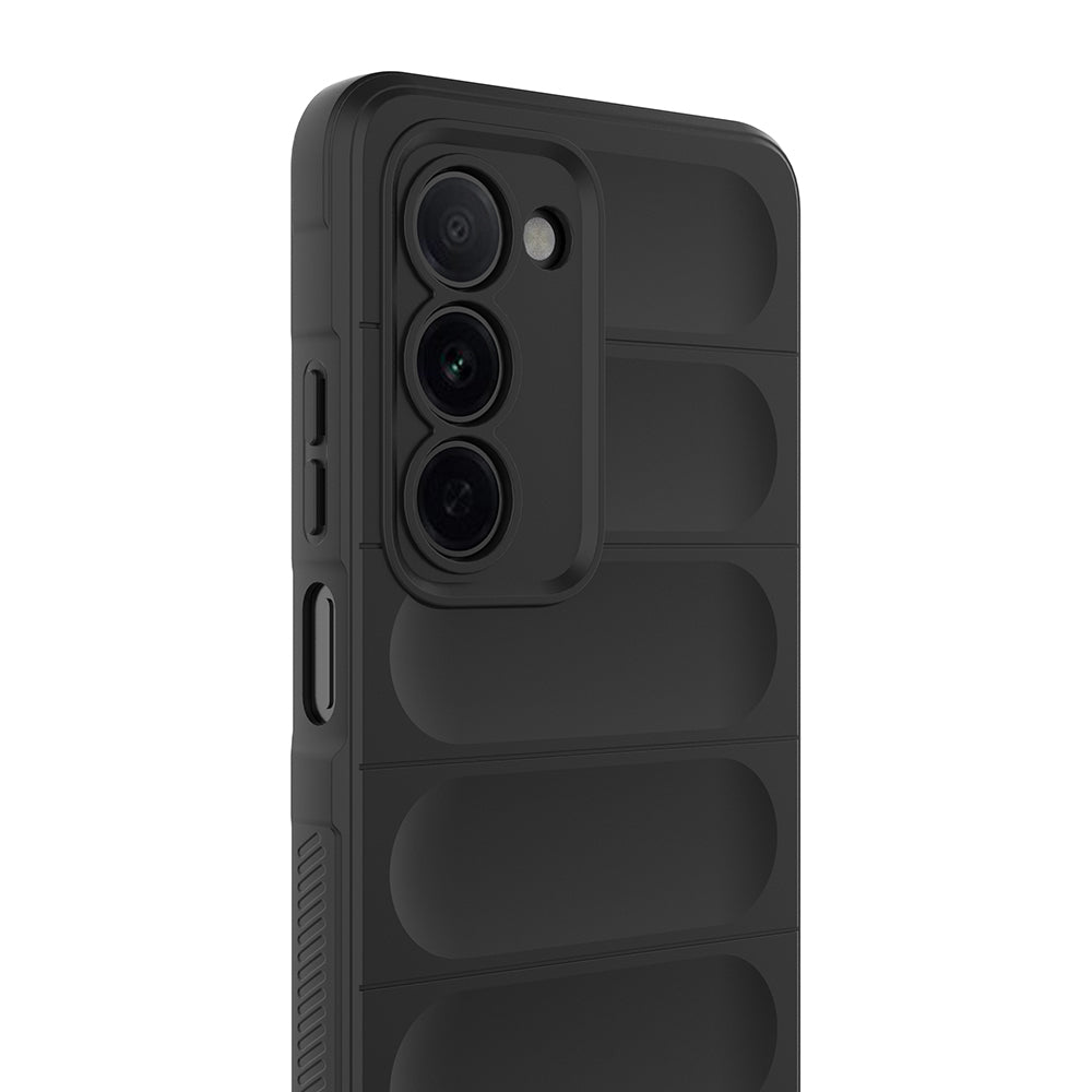Oppo A5 Kılıf Esnek TPU Oyuklu Arka Yüzey Tasarımlı Etnik Silikon Kapak Siyah