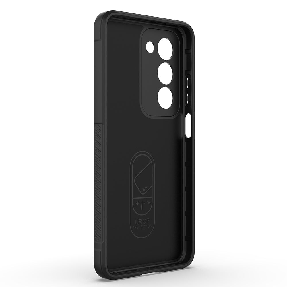 Oppo A5 Kılıf Esnek TPU Oyuklu Arka Yüzey Tasarımlı Etnik Silikon Kapak Siyah