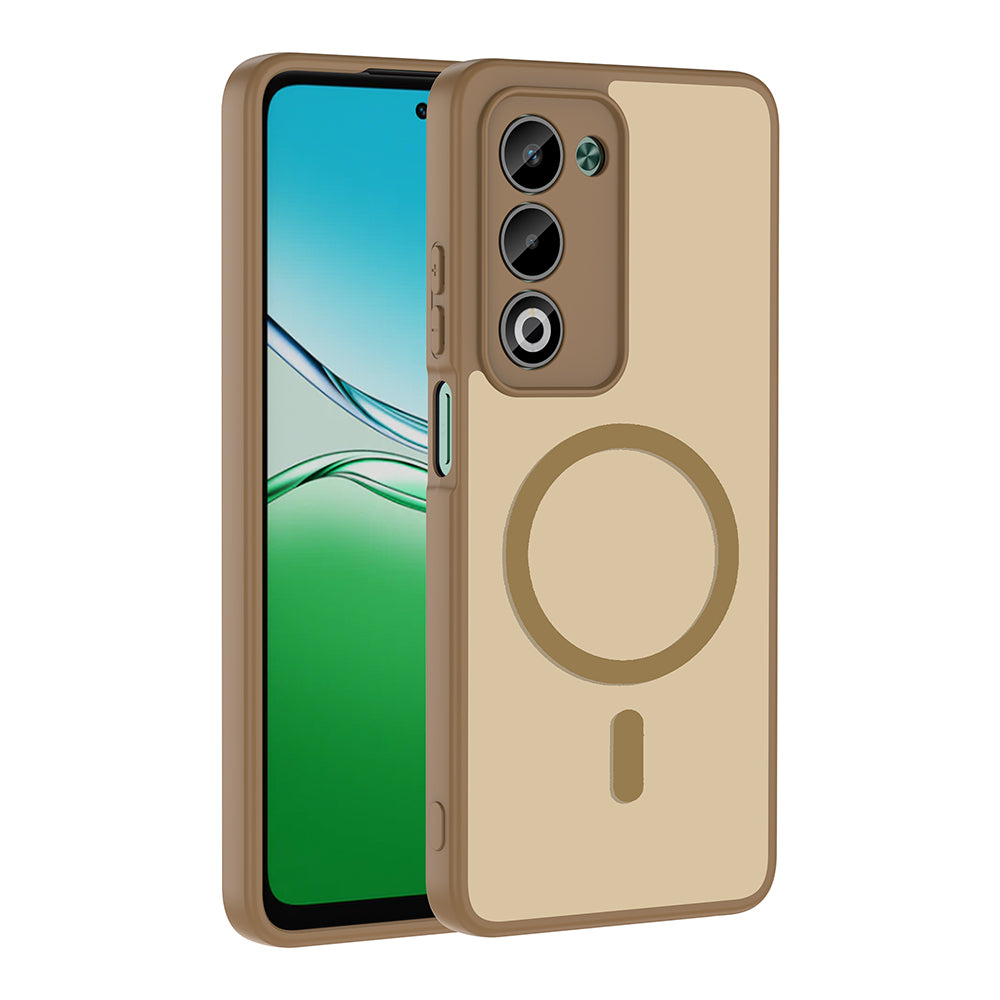 Oppo A5 Kılıf M-safe Şarj Özellikli Zore Babet Kapak Kahverengi