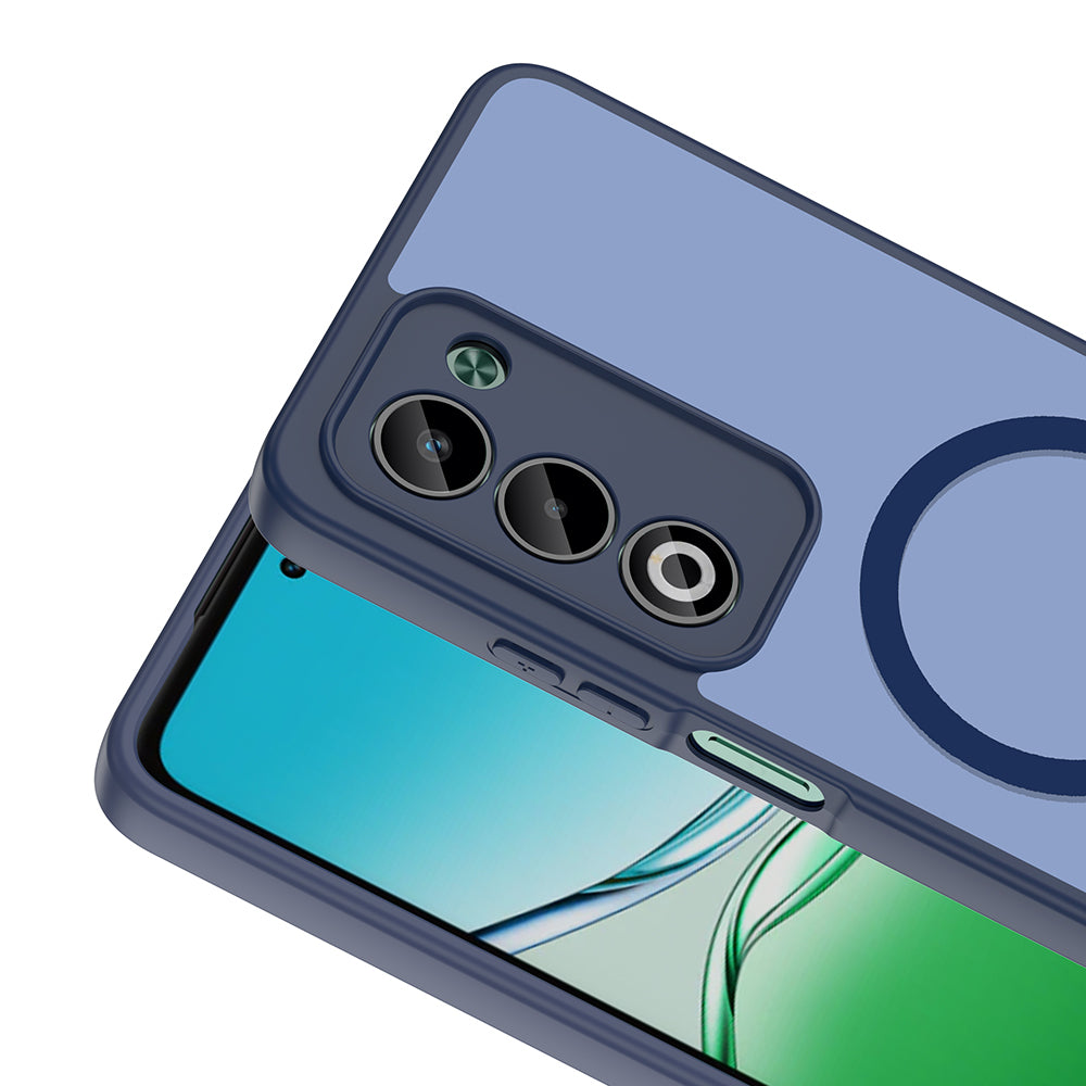 Oppo A5 Kılıf M-safe Şarj Özellikli Zore Babet Kapak Lacivert
