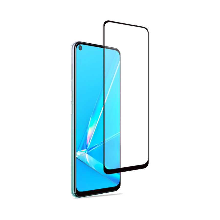 Oppo A52 Davin 5D Cam Ekran Koruyucu Siyah