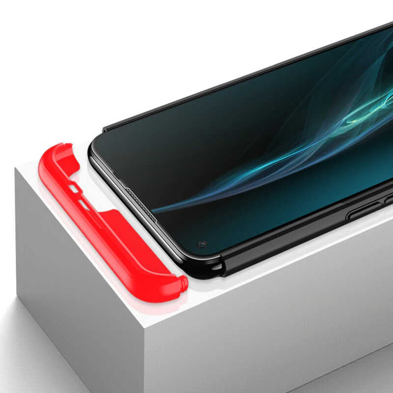 Oppo A52 Kılıf Zore Ays Kapak Siyah-Mavi