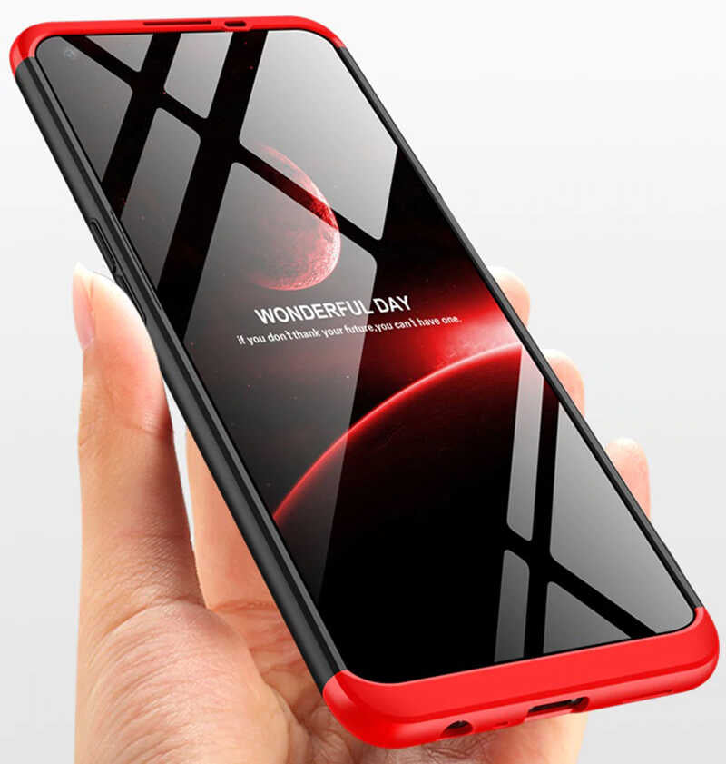 Oppo A52 Kılıf Zore Ays Kapak Siyah-Mavi