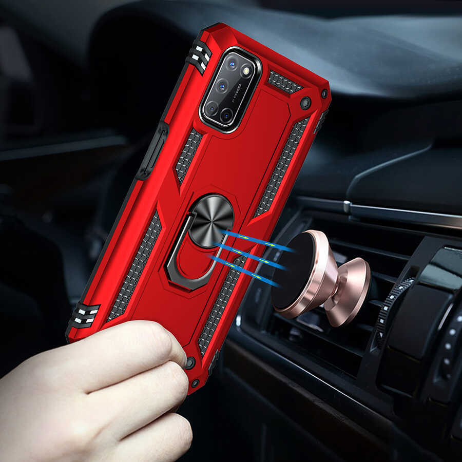 Oppo A52 Kılıf Zore Vega Kapak Gri