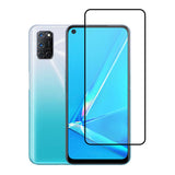 Oppo A52 Zore Kenarları Kırılmaya Dayanıklı Cam Ekran Koruyucu Siyah