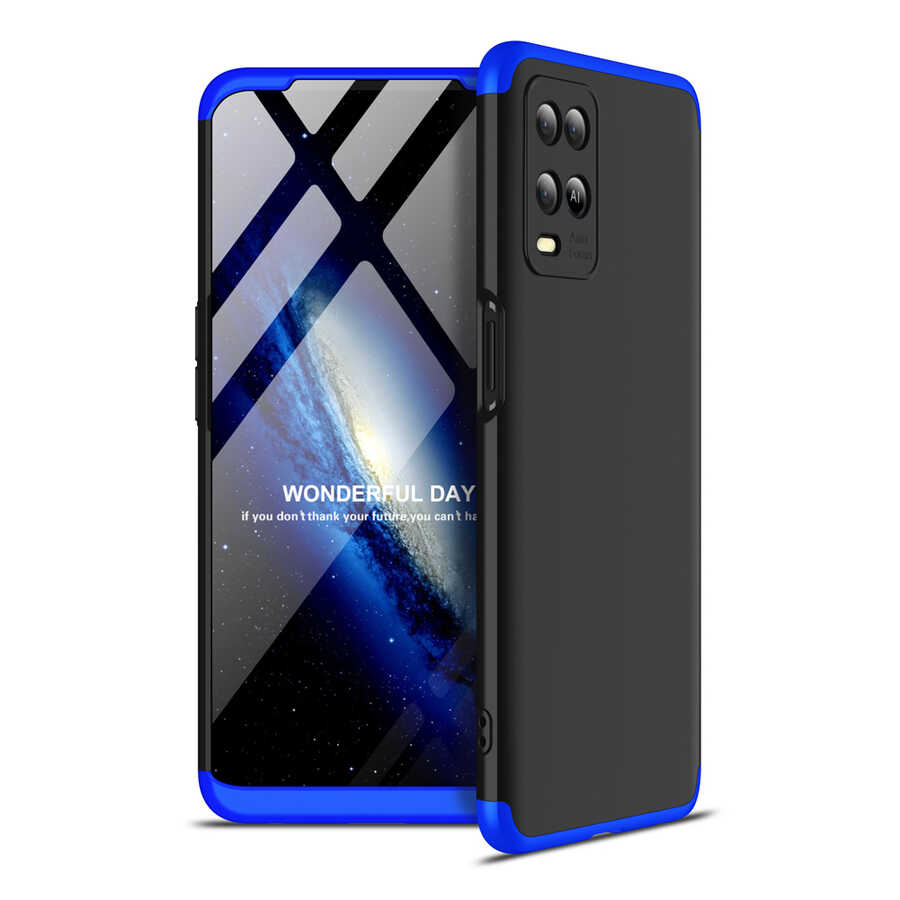 Oppo A54 4G Kılıf Zore Ays Kapak Siyah-Mavi