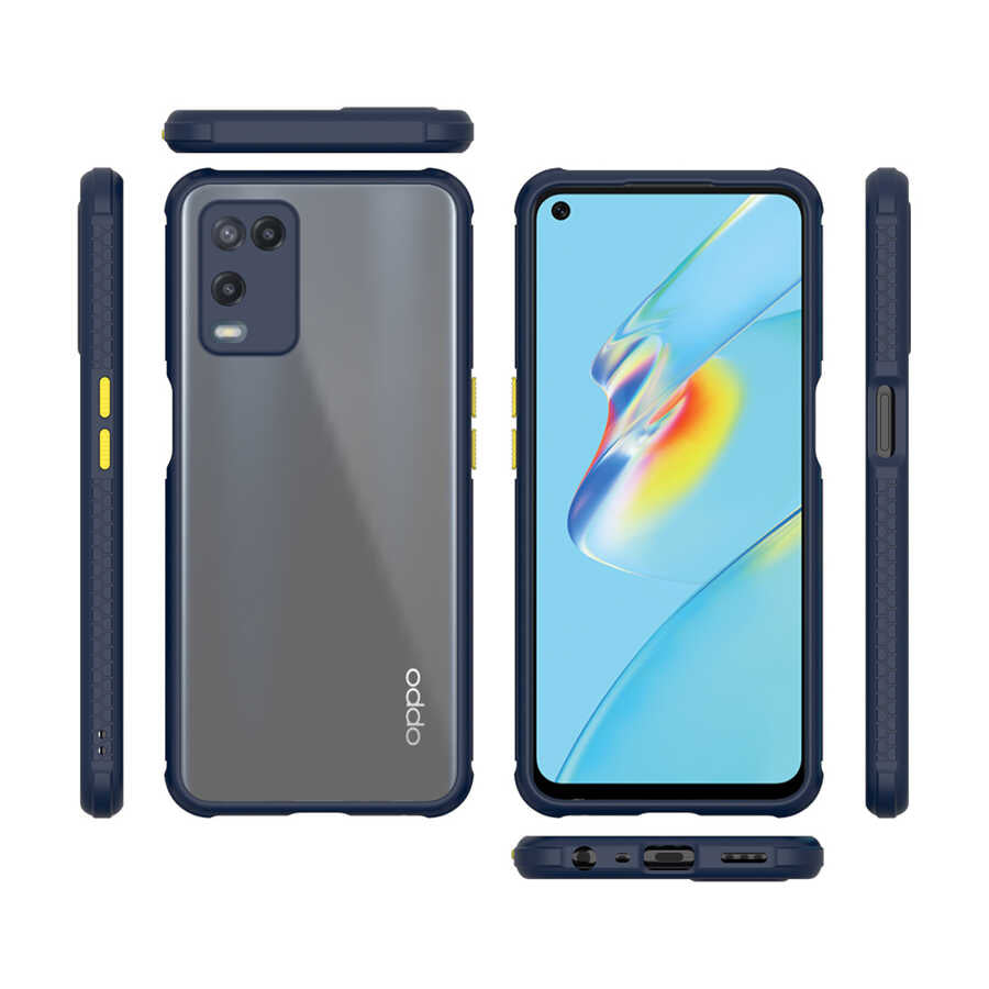 Oppo A54 4G Kılıf Zore Kaff Kapak Lacivert