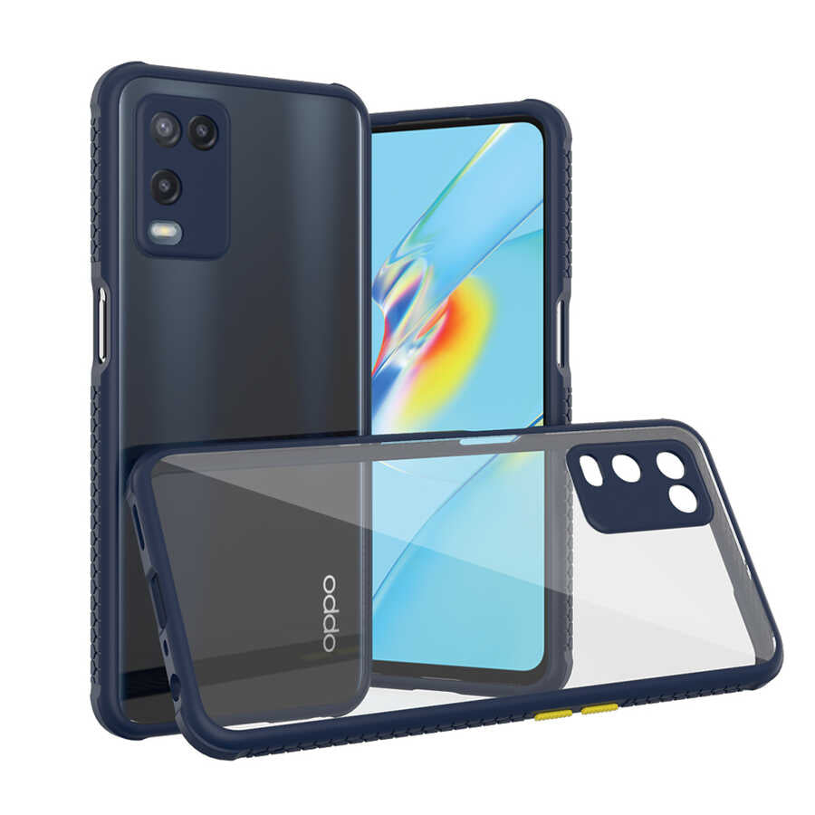 Oppo A54 4G Kılıf Zore Kaff Kapak Lacivert