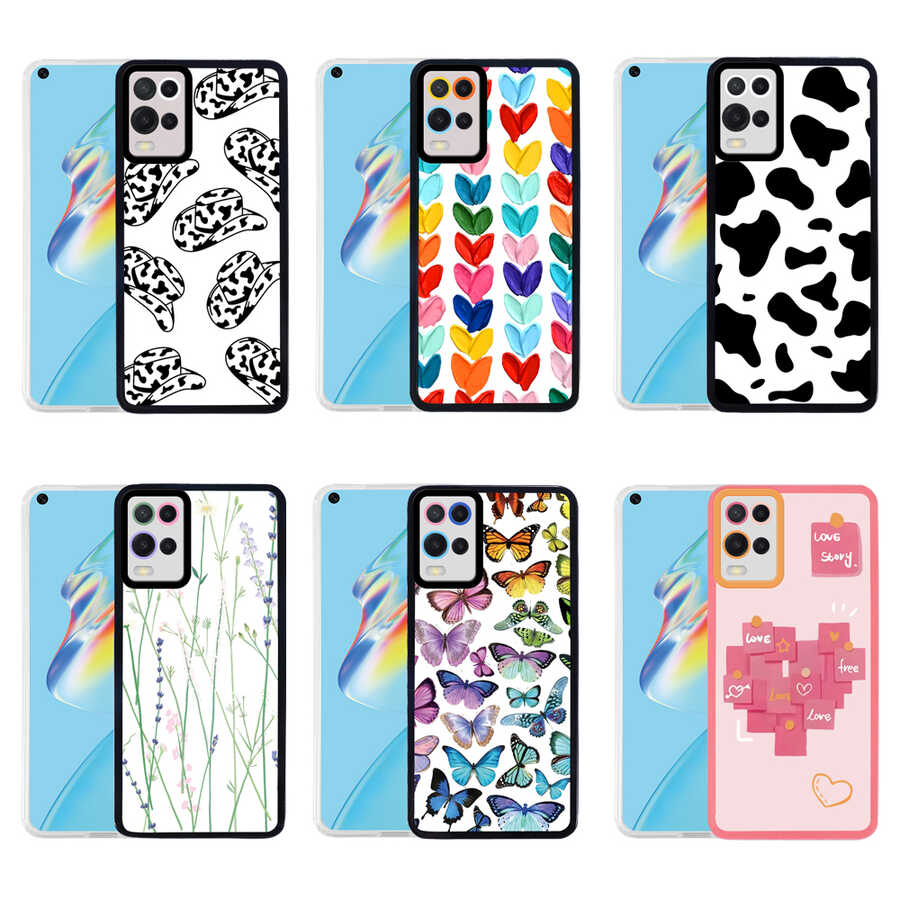 Oppo A54 4G Kılıf Zore M-Fit Desenli Kapak Flower No4