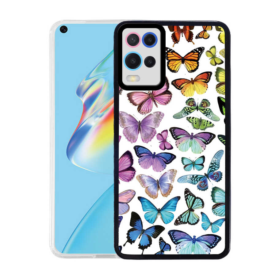 Oppo A54 4G Kılıf Zore M-Fit Desenli Kapak Butterfly No3