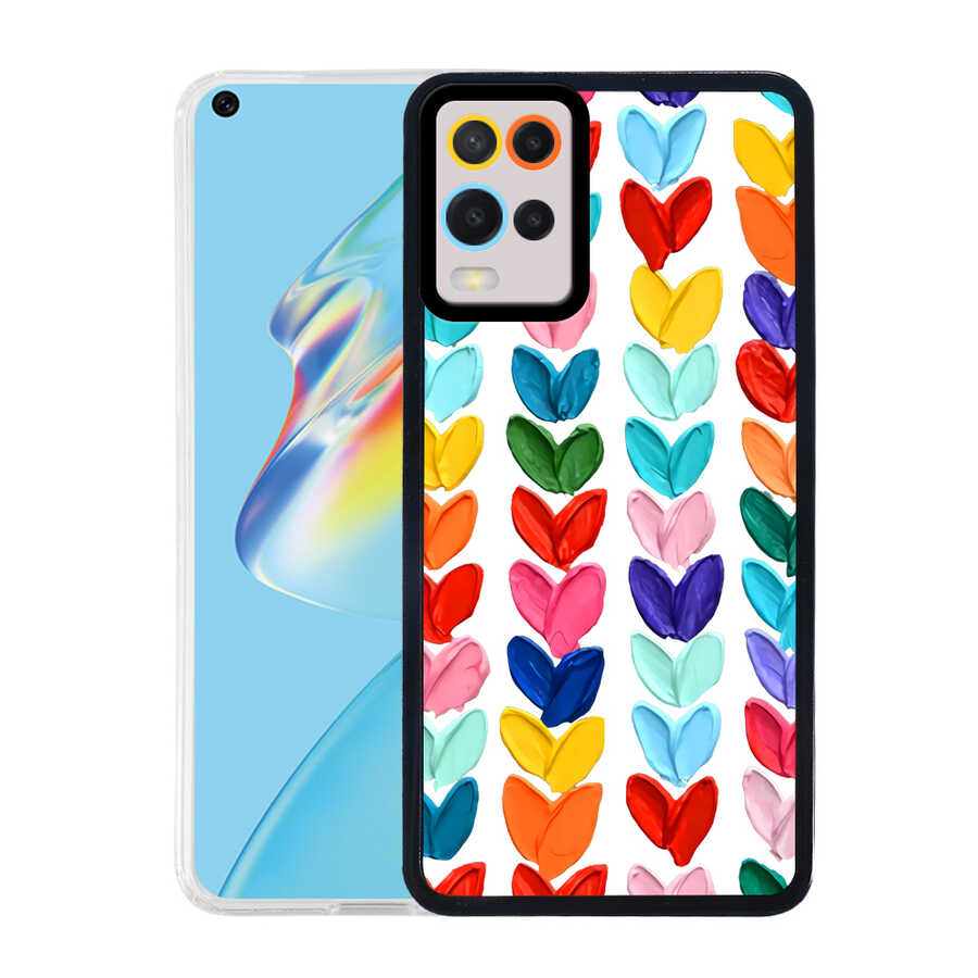 Oppo A54 4G Kılıf Zore M-Fit Desenli Kapak Heart No6