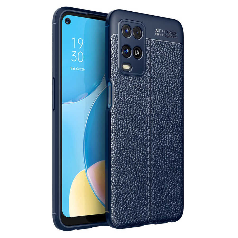 Oppo A54 4G Kılıf Zore Niss Silikon Kapak Lacivert