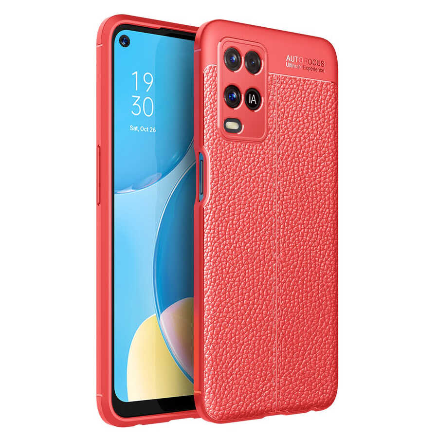 Oppo A54 4G Kılıf Zore Niss Silikon Kapak Kırmızı