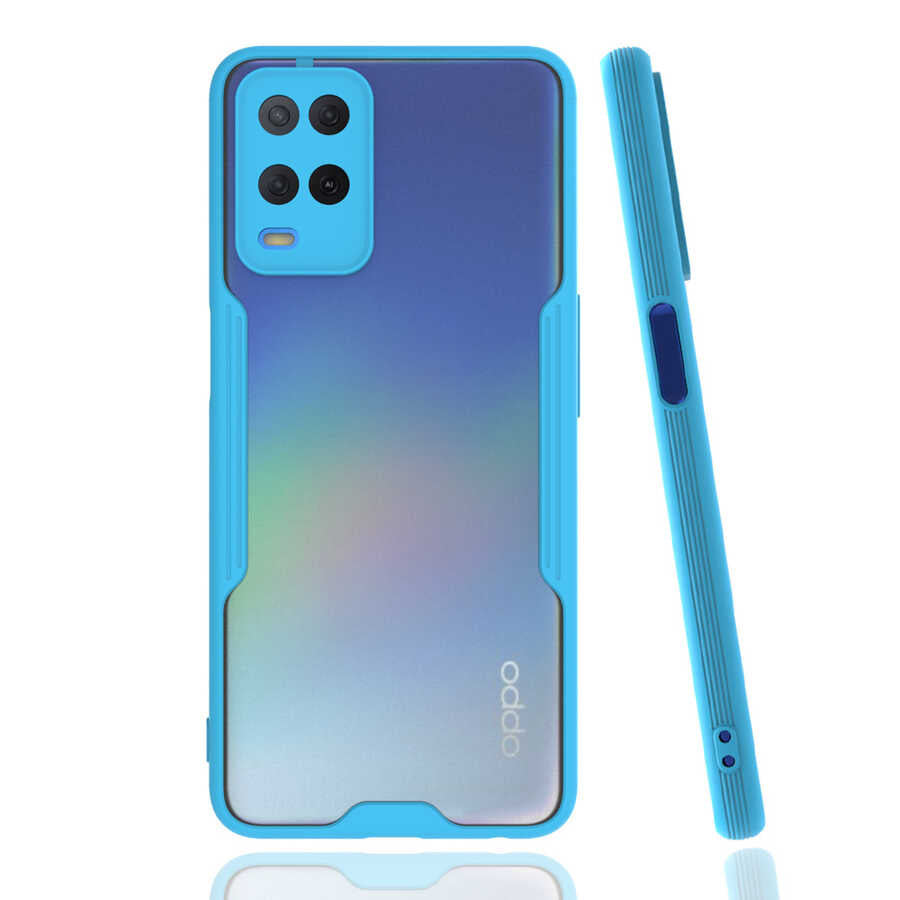 Oppo A54 4G Kılıf Zore Parfe Kapak Mavi