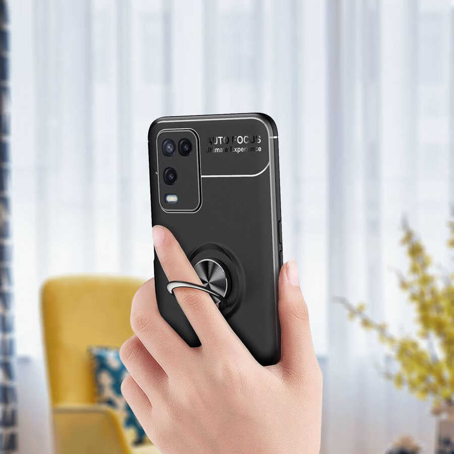 Oppo A54 4G Kılıf Zore Ravel Silikon Kapak Siyah