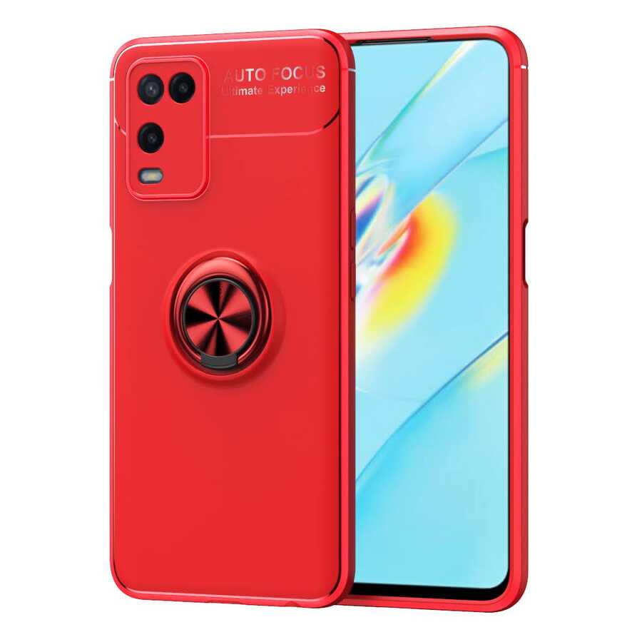 Oppo A54 4G Kılıf Zore Ravel Silikon Kapak Kırmızı
