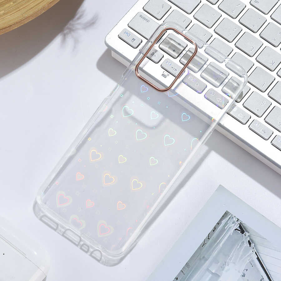 Oppo A54 4G Kılıf Zore Sidney Desenli Sert Kapak Heart No1