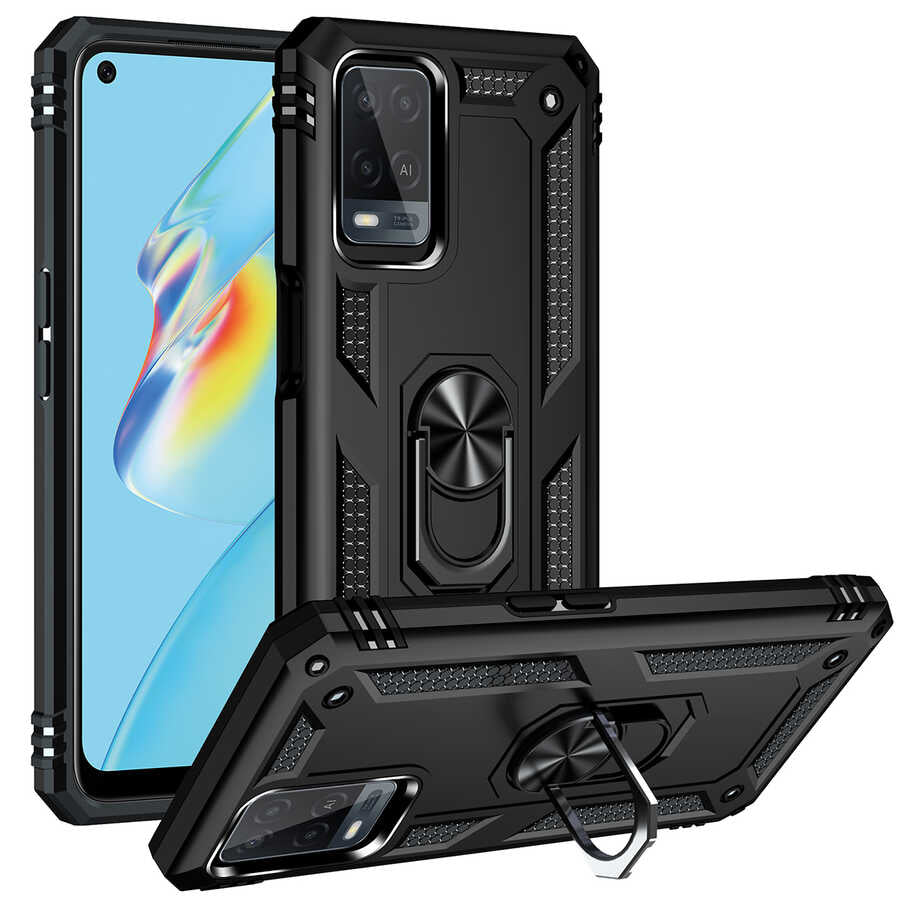 Oppo A54 4G Kılıf Zore Vega Kapak Siyah