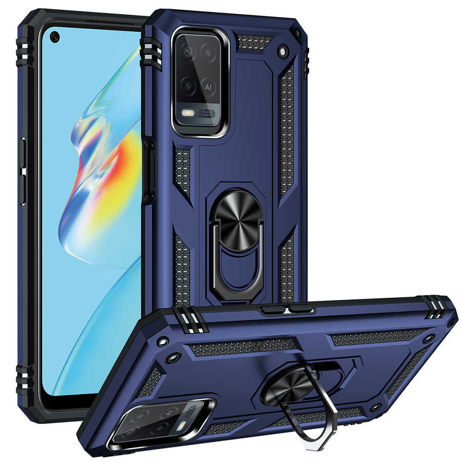 Oppo A54 4G Kılıf Zore Vega Kapak Mavi