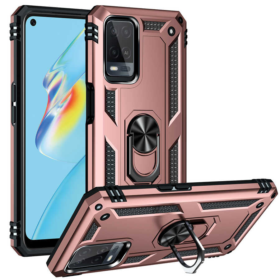 Oppo A54 4G Kılıf Zore Vega Kapak Rose Gold