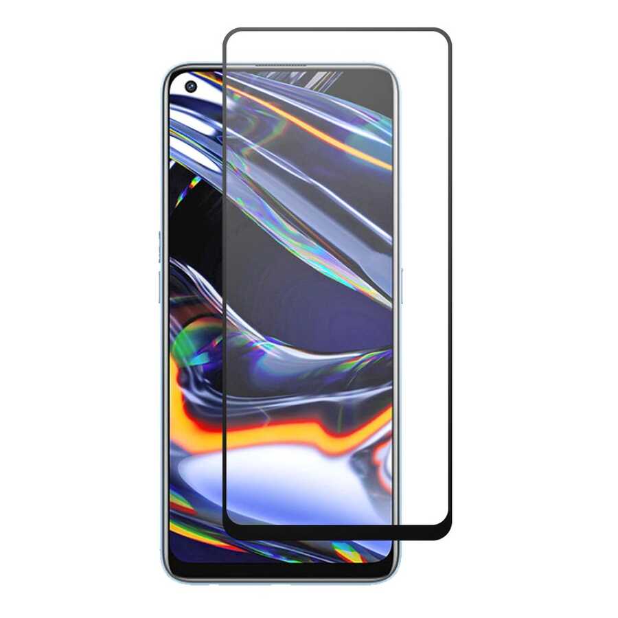 Oppo A54 4G Zore Kenarları Kırılmaya Dayanıklı Cam Ekran Koruyucu Siyah