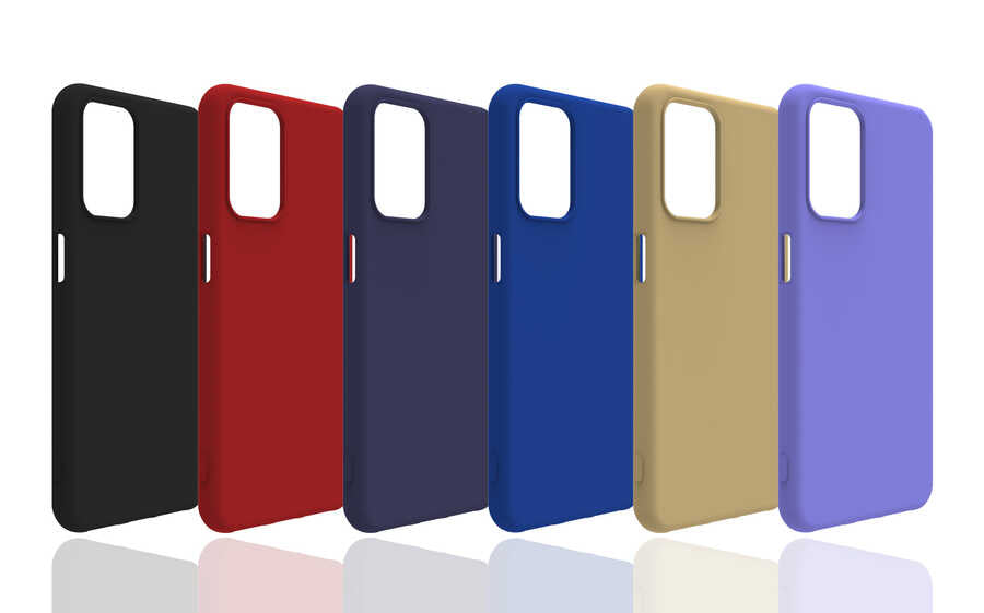 Oppo A55 4G Kılıf Zore Biye Silikon Siyah