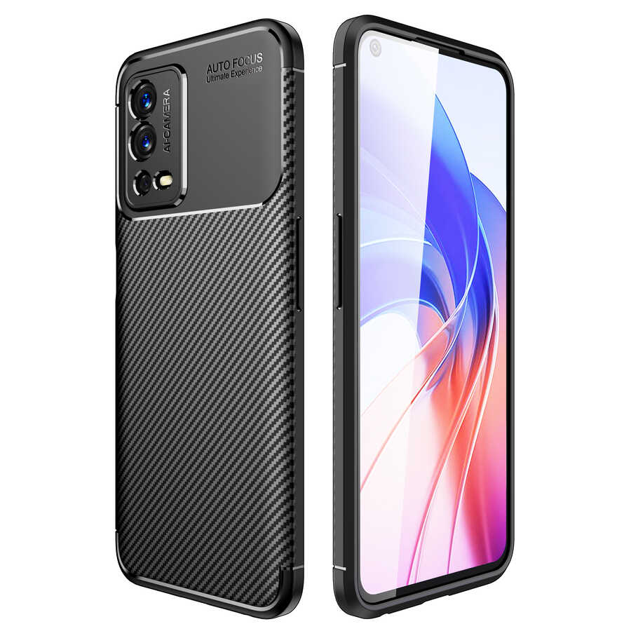 Oppo A55 4G Kılıf Zore Negro Silikon Kapak Siyah