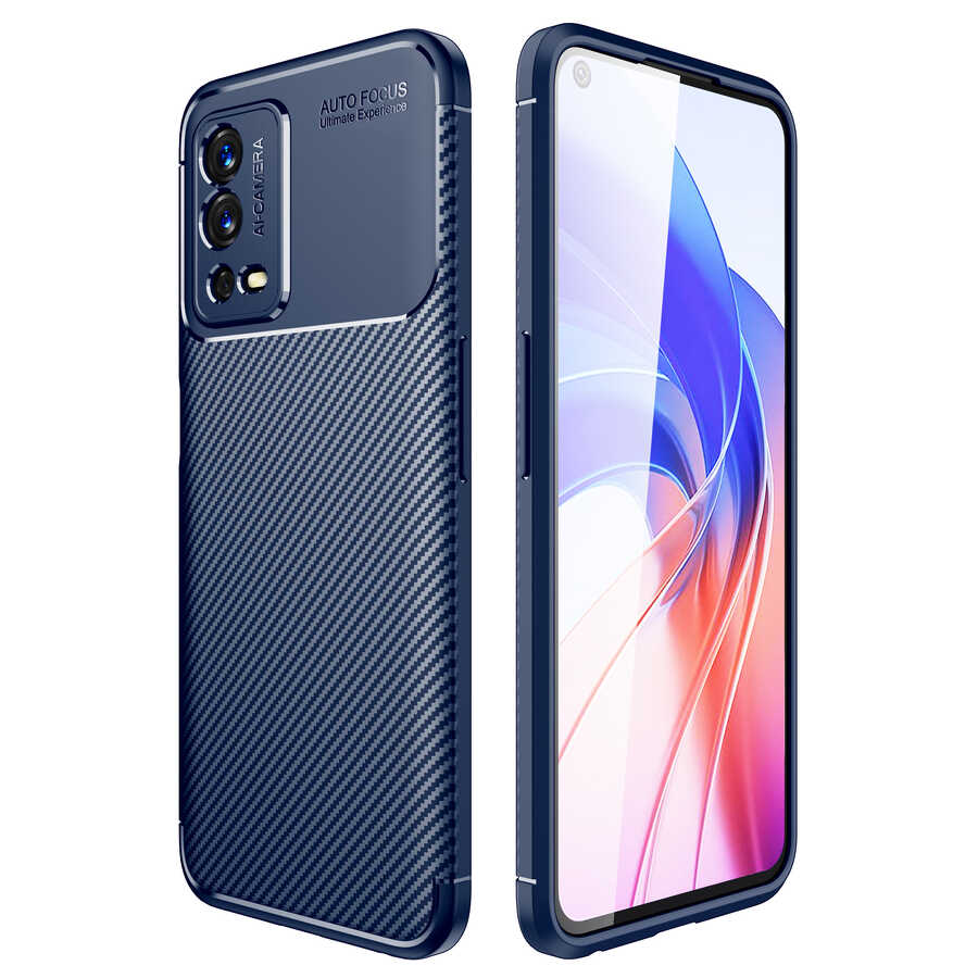 Oppo A55 4G Kılıf Zore Negro Silikon Kapak Lacivert