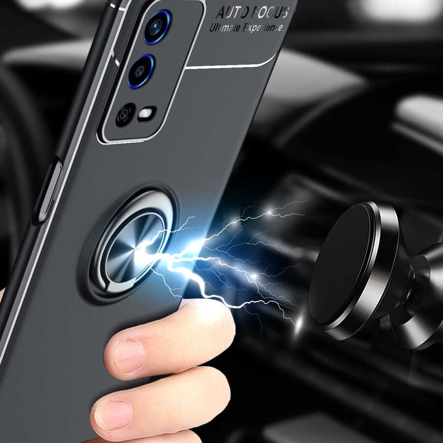 Oppo A55 4G Kılıf Zore Ravel Silikon Kapak Mavi