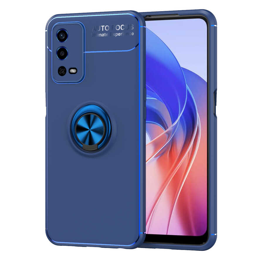 Oppo A55 4G Kılıf Zore Ravel Silikon Kapak Mavi