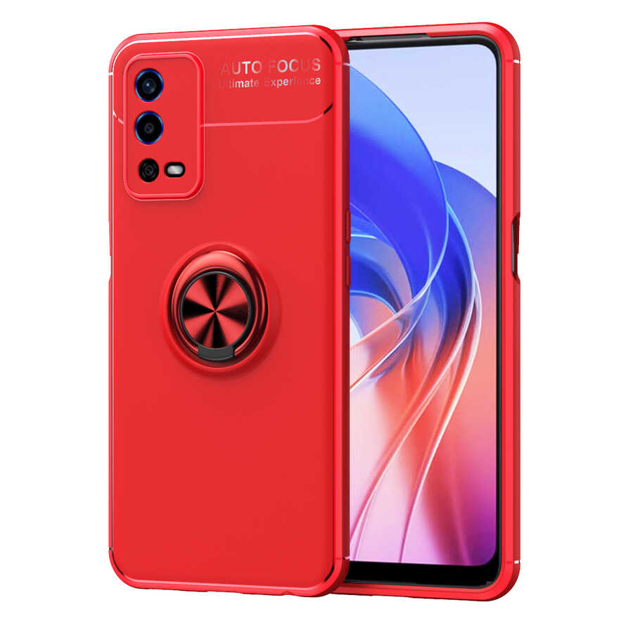 Oppo A55 4G Kılıf Zore Ravel Silikon Kapak Kırmızı