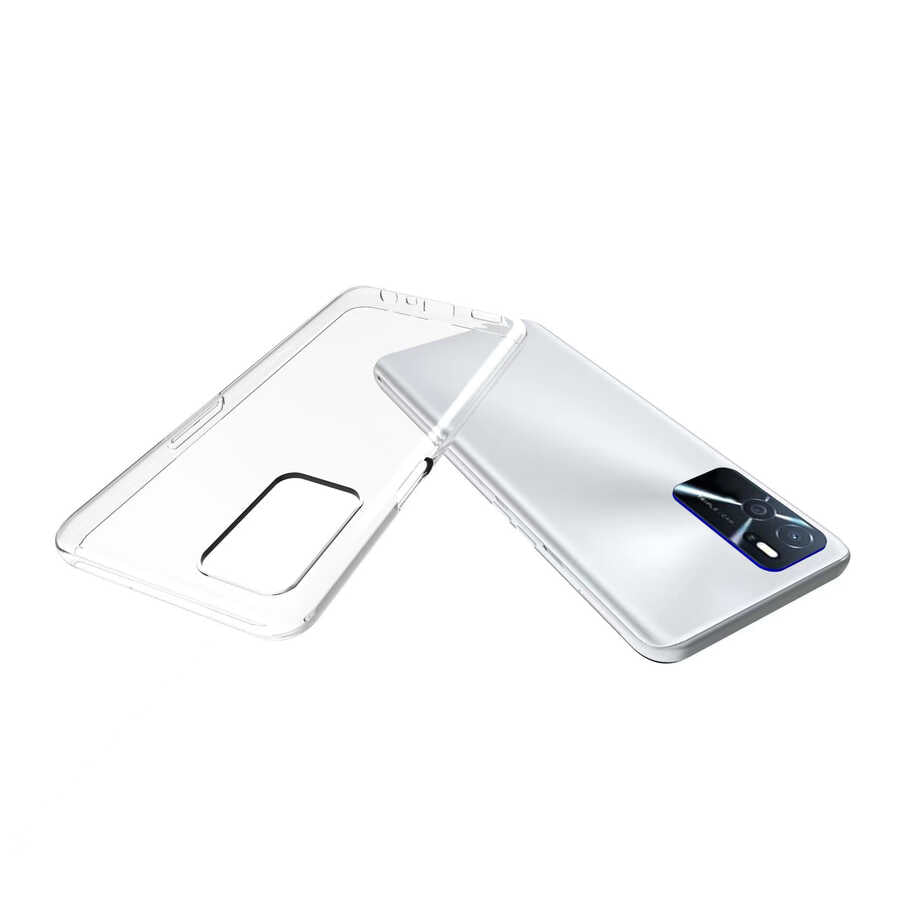 Oppo A55 4G Kılıf Zore Süper Silikon Kapak Renksiz