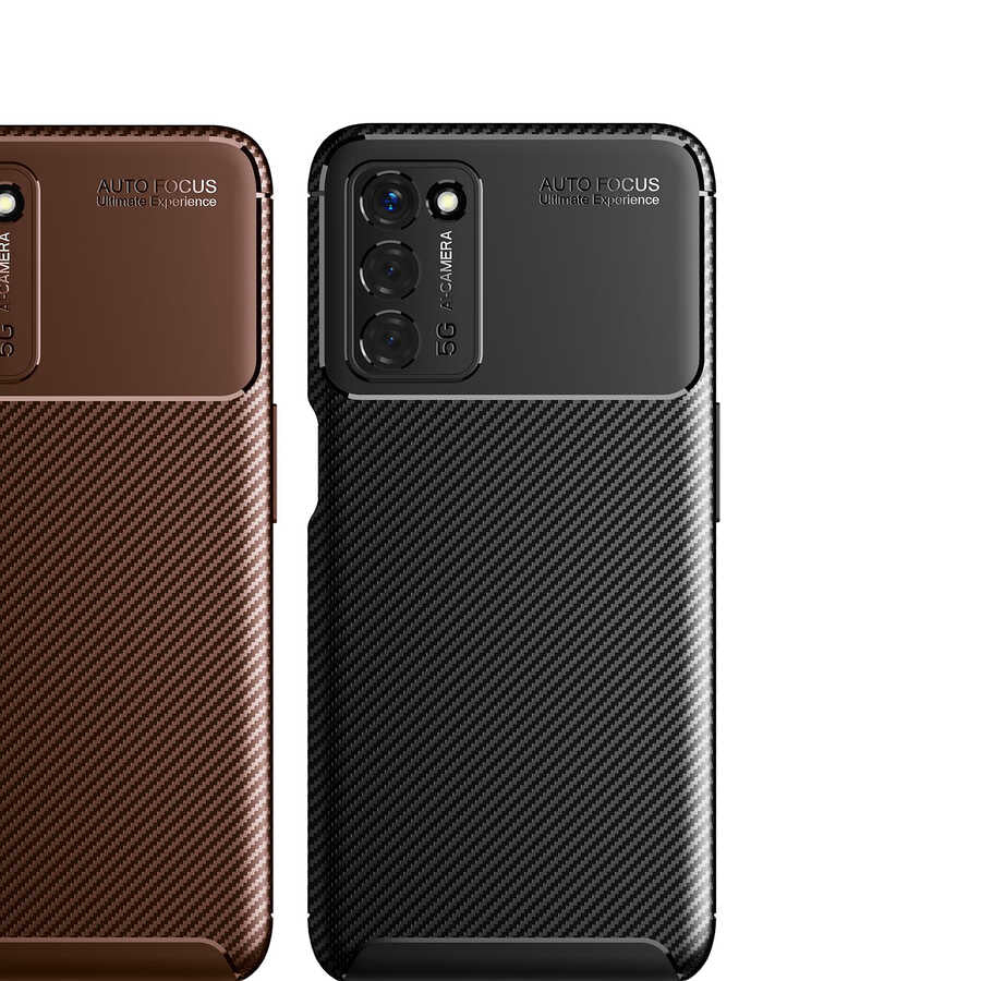 Oppo A55 5G Kılıf Zore Negro Silikon Kapak Kahverengi