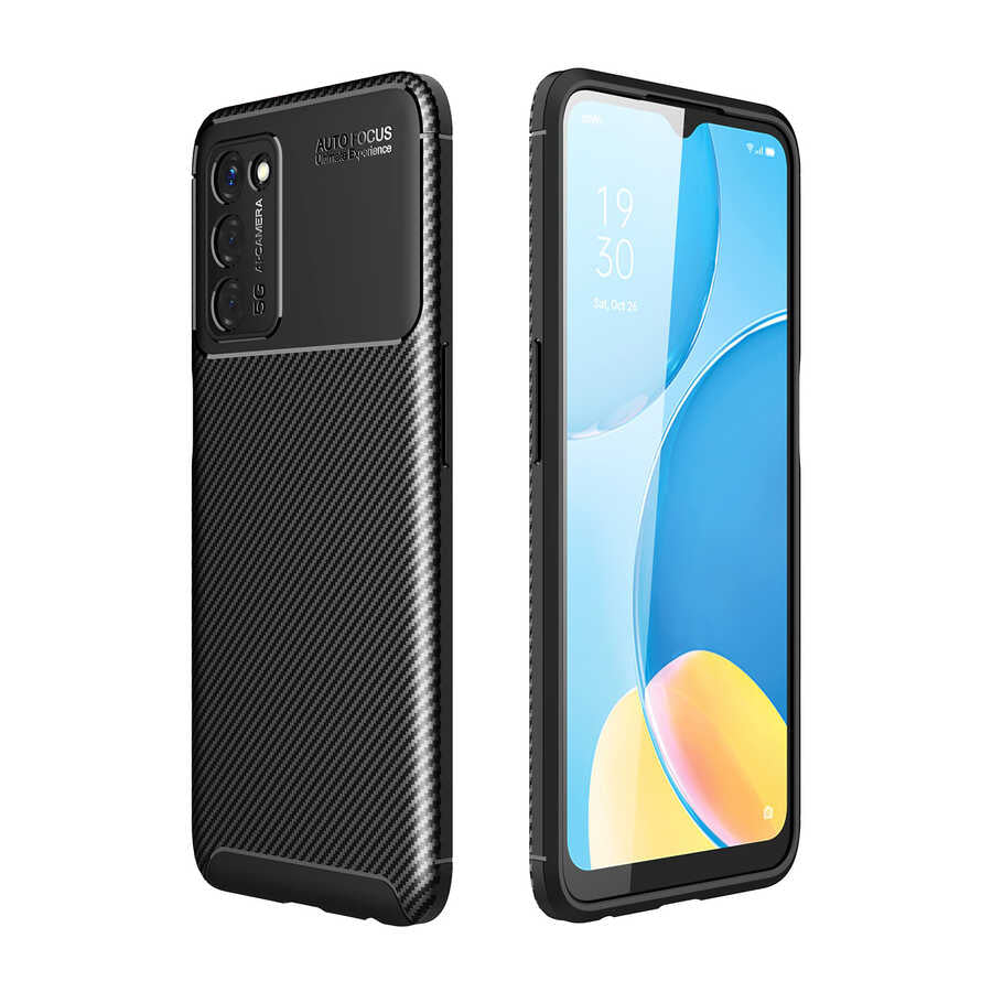 Oppo A55 5G Kılıf Zore Negro Silikon Kapak Siyah